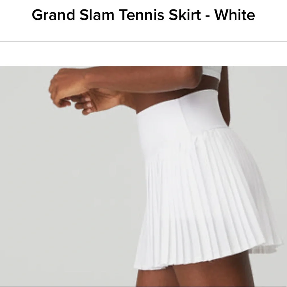 ALO Yoga White Pleated Grand Slam Tennis Mini Skirt
